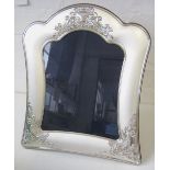 SILVER EASEL PHOTOGRAPH FRAME, with foliate embossed decoration, stamped 925, 35cm H x 31cm max.