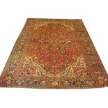 VINTAGE PERSIAN HERIZ CARPET, 420cm x 320cm,