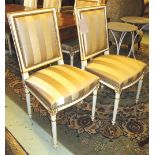 DINING CHAIRS, a set of six, Louis XVI style,