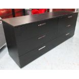 BO CONCEPT SIDEBOARD, black ash with six long drawers below having chrome handles,