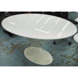 DINING TABLE, Eero Saarinen style in white lacquer on metal white painted struts from Habitat,