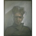 STUART MILLER, 'Self Portrait III', oil on board, 33cm x 40cm, monogrammed lower left and framed,