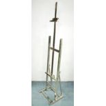 ARTISTS EASEL, in chromed metal finish, 176cm H.