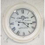 WALL CLOCK, French Provence style metal casing with French markings, 78cm diam.