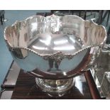 PUNCH BOWL/CHAMPAGNE COOLER, plated metal contemporary style, 37cm diam x 25cm H.