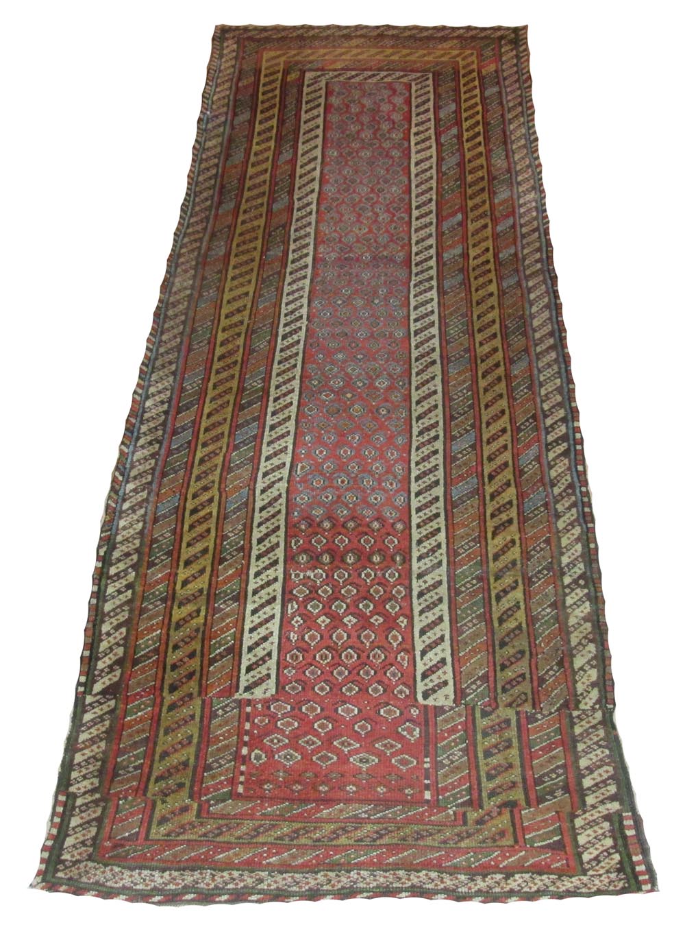 ANTIQUE KURDISH RUNNER, 317cm x 115cm,