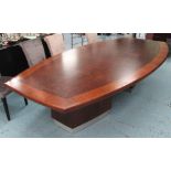 DINING TABLE, Art Deco influence burr walnut with crossbanding of shaped form,