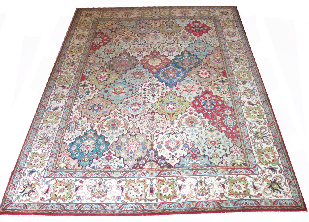 FINE TABRIZ SAFAVID GARDEN DESIGN CARPET, 343cm x 260cm,