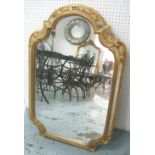 WALL MIRROR, Italianate style, with a gilt and ivory finish frame, 100cm H x 67cm W overall.