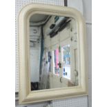 MIRROR, in a cream cracklure frame of small proportions, 81cm x 59cm.