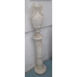 ALABASTER FLOOR STANDING LAMP, in the form of an urn on a classical column, 138cm H.