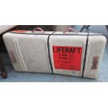 LIFE RAFT, enclosed in plastic case, 90cm L x 42cm H.