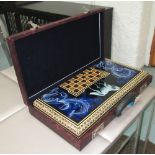 BACKGAMMON SET, with horse and Islamic decoration,