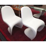 VITRA VERNER PANTON CHAIRS, a set of four, white, 49.5cm W.