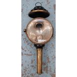 COACH LAMP, brass with glass front, 42cm H.