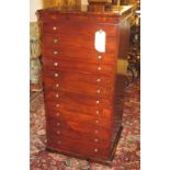 COLLECTOR'S CHEST, Victorian rosewood with twelve oak and baize lined drawers,