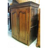ARMOIRE, late 18th/early 19th century French chestnut now with single folding door,