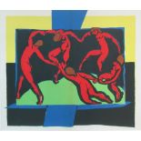 HENRI MATISSE, 'The dance' printed by Mourlot 1938 lithograph in colours, 34cm x 41.5cm, framed.