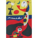 JOAN MIRO, 'Summer', lithograph in colours, printed by Mourlot 1938, 35cm x 25.5cm, framed.