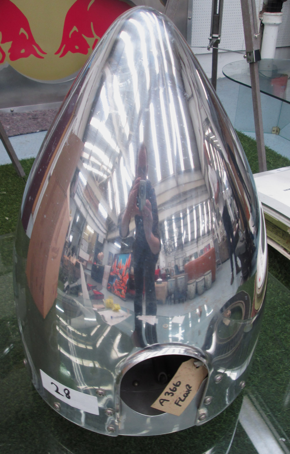PROPELLOR NOSE DOME, Embria Bandaranti polished aluminium, 53cm H.