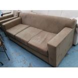 DE LA ESPADA SOFA, three seater, in beige alcantara, 199cm L.