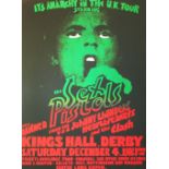 'SEX PISTOLS ANARCHY IN DERBY', 1977 concert poster, 83.5cm x 60cm, framed.