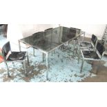 VONO DINING TABLE, in smoked glass on a chromed frame, 187cm x 97cm x 71cm H,