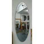 OVAL PIER GLASS, contemporary style, 55cm W x 140cm H.