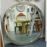 WALL MIRROR, circular metal frame, 101cm.