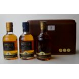 DEWAR`S MULTI BOTTLE GIFT SET IN LEATHER CASE COMPRISING SPECIAL RESERVE 12 YEARS OLD 200ml, 40%,