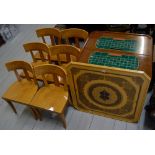 7 PIECE COMBINATION DINING ROOM SUITE/GAMES COMPENDIUM COMPRISING GAMING TABLE & 6 MATCHING CHAIRS