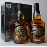 CHIVAS REGAL TWIN BOX SET COMPRISING BOTTLE OF 12 YEAR OLD 500ML, 40% & BOTTLE OF 18 YEAR OLD 500ML,