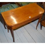 VICTORIAN INLAID MAHOGANY FOLD OVER TABLE