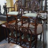 7 PIECE ROSEWOOD FINISHED DINING ROOM SET COMPRISING 85" EXTENDING TABLE WITH LEAF & 6 CHAIRS (2