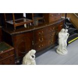 70" MAHOGANY SIDEBOARD WITH 2 DOORS & 3 DRAWERS ON BALL & CLAW FEET