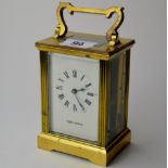 6" HEAVY BRASS CARRIAGE CLOCK RETAILED BY MAPPIN & WEBB