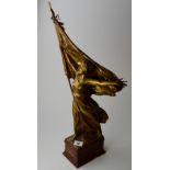 FINE 22½" COLD PAINTED BRONZE STATUE "LE ROI LA LOI, LA LIBERTE" BY CHARLES SAMUEL INSCRIBED CIE DES