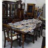 8 PIECE MAHOGANY DINING ROOM SUITE COMPRISING 55" TRIPLE DOOR DISPLAY CABINET WITH UNDER PRESS, 8'