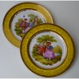 PAIR OF 10" DIAMETER LIMOGES DECORATIVE DISPLAY PLATES SIGNED FRAGONARD