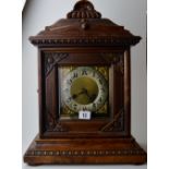 GERMAN MAHOGANY CASED BRACKET CLOCK WITH BRASS FACE & BRASS WORKINGS