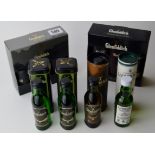 3 BOXED GLENFIDDICH MINIATURES, BOXED LAPHROAIG MINIATURE & 2 TRIPLE GLENFIDDICH MINIATURE BOX SETS