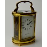 6" HEAVY BRASS CARRIAGE CLOCK RETAILED BY MAPPIN & WEBB