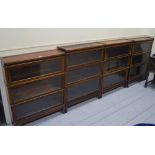 34" MAHOGANY 3 TIER SECTIONAL GLASS FRONTED BOOKCASE