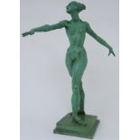 Francesco Messina scultura in bronzo a patina verde "danzatrice" anno 1969 esemplare 56/99 h cm