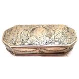 Scatola in argento ad angoli smussati con decori incisi Olanda XVIII sec.   Silver box with