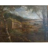 Antonio Venini dipinto Olio su tavola cm 65x50 raffigurante "paesaggio" firmato in basso a destra,