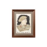 Thelwell, Norman Caricature portrait of Brigadier A. Levesley, O.B.E. M.C. T.D., watercolour on