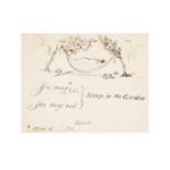 Whistler, Rex - Original artwork in the form of a card with picture of man asleep in a hammock and