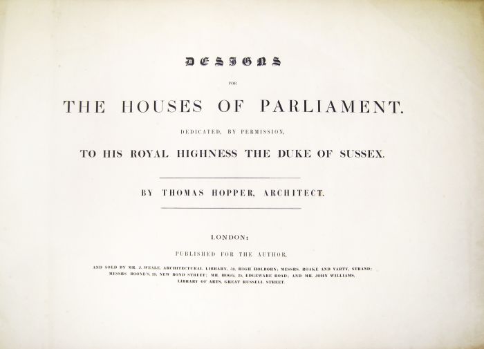 Architectural designs for the Houses of Parliament - Hopper, Thomas Designs for the Houses of - Image 3 of 6