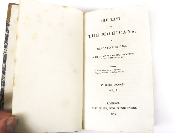 Cooper, J. Fenimore The last of the Mohicans. London: John Miller, 1826. First English edition, 3 - Image 3 of 3